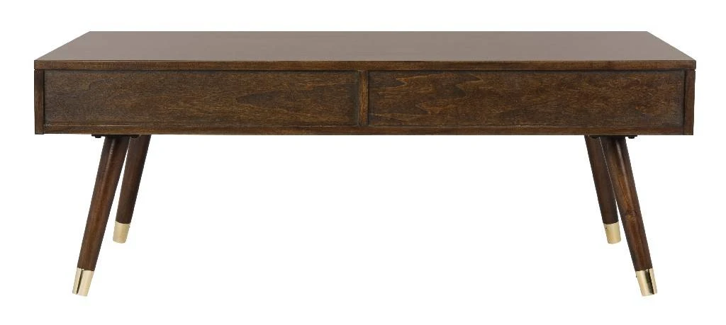Levinson Gold Cap Coffee Table In Brown - Safavieh FOX6304A 4 Levinson Gold Cap Coffee Table In Brown - Safavieh FOX6304A - Image 2
