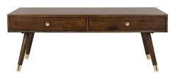 Levinson Gold Cap Coffee Table In Brown - Safavieh FOX6304A 12 Levinson Gold Cap Coffee Table In Brown - Safavieh FOX6304A -Safavieh Homeware 187 fox6304a front