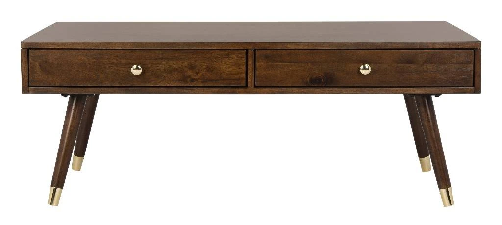 Levinson Gold Cap Coffee Table In Brown - Safavieh FOX6304A 6 Levinson Gold Cap Coffee Table In Brown - Safavieh FOX6304A - Image 4