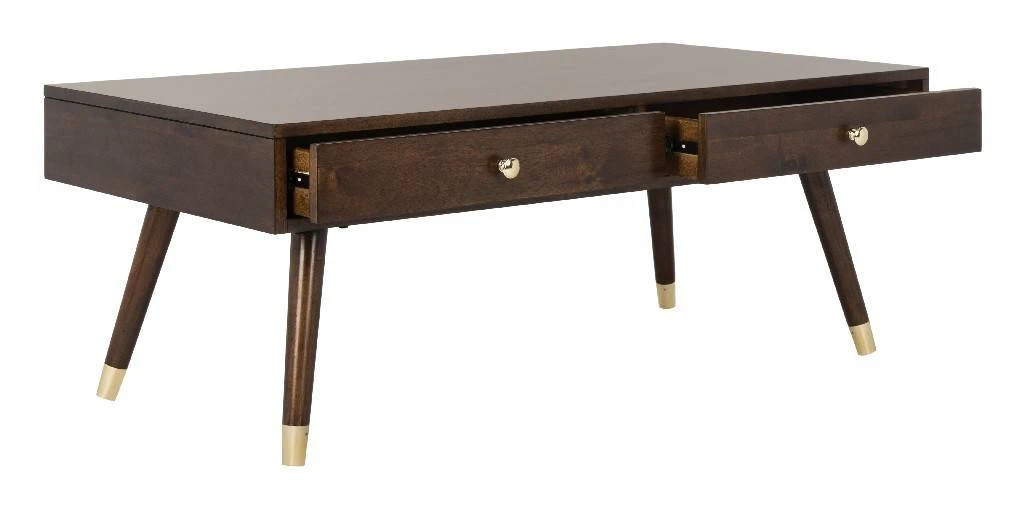 Levinson Gold Cap Coffee Table In Brown - Safavieh FOX6304A 8 Levinson Gold Cap Coffee Table In Brown - Safavieh FOX6304A - Image 6