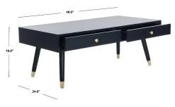 Levinson Gold Cap Coffee Table In Navy - Safavieh FOX6304C -Safavieh Homeware 187 fox6304c dim