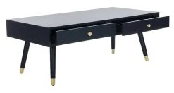 Levinson Gold Cap Coffee Table In Navy - Safavieh FOX6304C -Safavieh Homeware 187 fox6304c side2