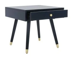 Levinson Gold Cap End Table In Navy - Safavieh FOX6305C -Safavieh Homeware 187 fox6305c side