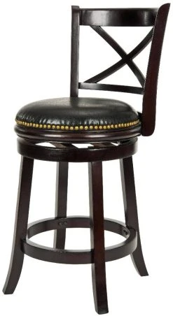 Butler Counterstool In Cappuccino/Black - Safavieh FOX7003A -Safavieh Homeware 187 fox7003a side