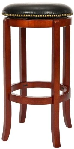 Ellwood Swivel Counter Stool In Cherry/Black - Safavieh FOX7005A