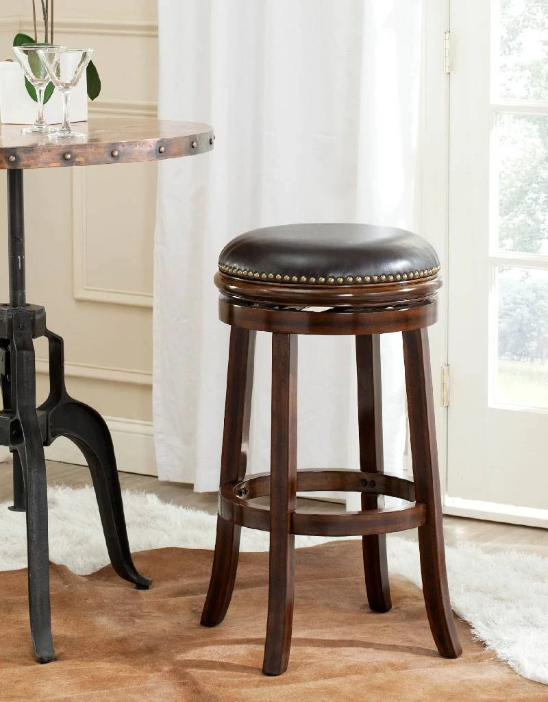 Biagio Swivel Bar Stool In Espresso/Brown - Safavieh FOX7007B 3 Biagio Swivel Bar Stool In Espresso/Brown - Safavieh FOX7007B