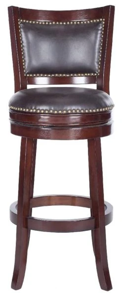 Lazzaro Swivel Bar Stool In Sierra Brown/Brown - Safavieh FOX7012A 9 Lazzaro Swivel Bar Stool In Sierra Brown/Brown - Safavieh FOX7012A -Safavieh Homeware 187 fox7012a front