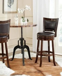 Lazzaro Swivel Bar Stool In Sierra Brown/Brown - Safavieh FOX7012A