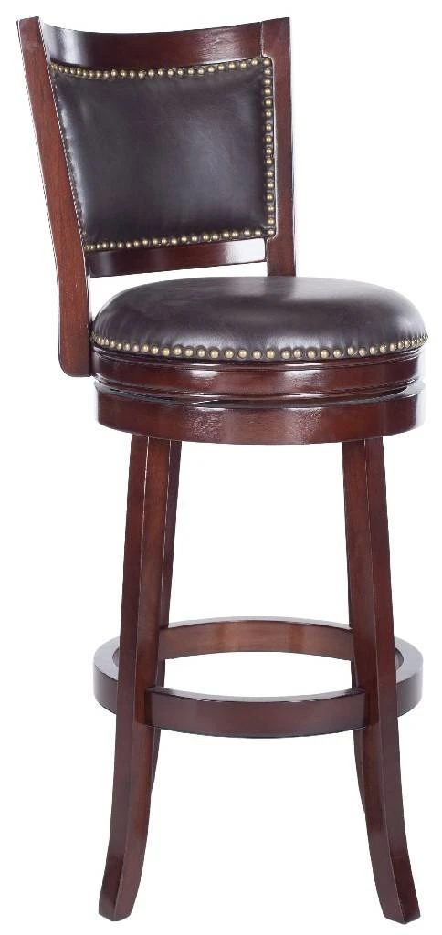 Lazzaro Swivel Bar Stool In Sierra Brown/Brown - Safavieh FOX7012A 6 Lazzaro Swivel Bar Stool In Sierra Brown/Brown - Safavieh FOX7012A - Image 4
