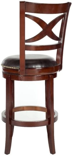 Santino Swivel Bar Stool In Sierra Brown/Brown - Safavieh FOX7013A -Safavieh Homeware 187 fox7013a back