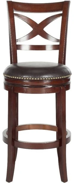 Santino Swivel Bar Stool In Sierra Brown/Brown - Safavieh FOX7013A -Safavieh Homeware 187 fox7013a front