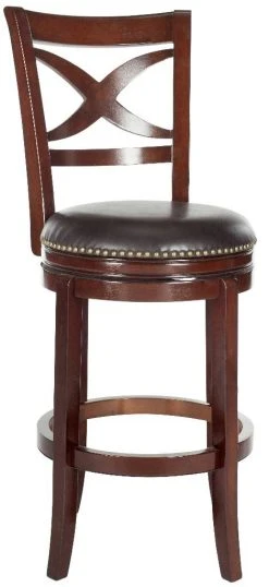 Santino Swivel Bar Stool In Sierra Brown/Brown - Safavieh FOX7013A -Safavieh Homeware 187 fox7013a side