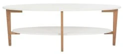 Woodruff Oval Coffee Table In White - Safavieh FOX8201A 10 Woodruff Oval Coffee Table In White - Safavieh FOX8201A -Safavieh Homeware 187 fox8201a front