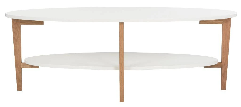 Woodruff Oval Coffee Table In White - Safavieh FOX8201A 5 Woodruff Oval Coffee Table In White - Safavieh FOX8201A - Image 3
