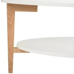 Woodruff Oval Coffee Table In White - Safavieh FOX8201A 11 Woodruff Oval Coffee Table In White - Safavieh FOX8201A -Safavieh Homeware 187 fox8201a leg