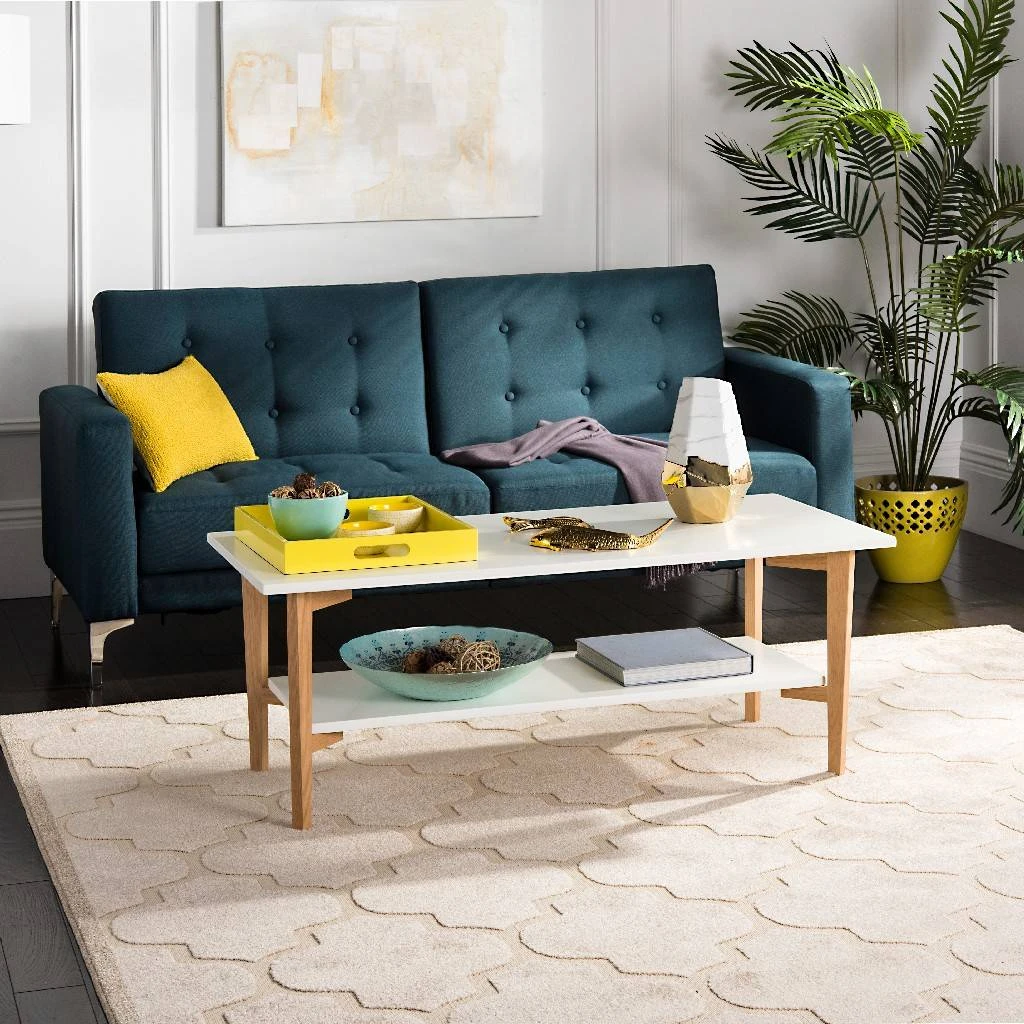 Caraway Rect Coffee Table In White - Safavieh FOX8202A 3 Caraway Rect Coffee Table In White - Safavieh FOX8202A