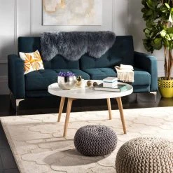 Rue Round Coffee Table In White - Safavieh FOX8207A