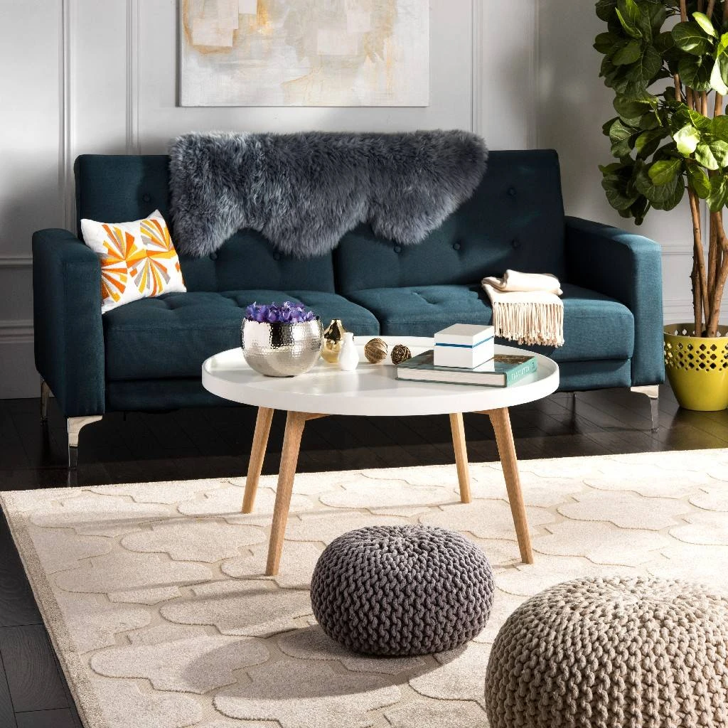 Rue Round Coffee Table In White - Safavieh FOX8207A 3 Rue Round Coffee Table In White - Safavieh FOX8207A