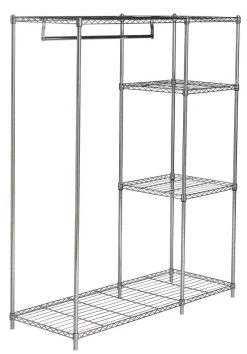 BETSY CHROME WIRE ADJUSTABLE GARMENT RACK (47.2 In. W X 17.7 In. D X 59.1 In. H) - Safavieh HAC1008A -Safavieh Homeware 187 hac1008a 3
