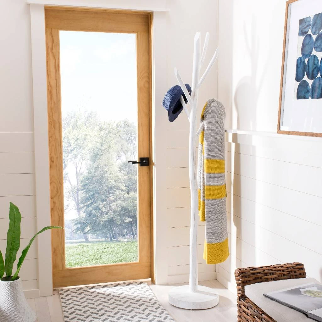 Walter 70-Inch H Tree Branch Coat & Hat Rack In Distressed White - Safavieh HAC4000C 4 Walter 70-Inch H Tree Branch Coat & Hat Rack In Distressed White - Safavieh HAC4000C - Image 2