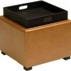 Bobbi Tray Storage Ottoman In Java/Saddle - Safavieh HUD4006C -Safavieh Homeware 187 hud4006c