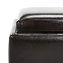 Bobbi Tray Storage Ottoman In Java/Brown - Safavieh HUD4006E -Safavieh Homeware 187 hud4006e detail