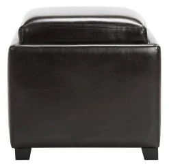 Bobbi Tray Storage Ottoman In Java/Brown - Safavieh HUD4006E -Safavieh Homeware 187 hud4006e front
