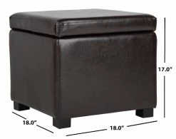 Jonathan Flip Top Ottoman In Black/Brown - Safavieh HUD4007A -Safavieh Homeware 187 hud4007a dim