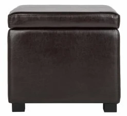 Jonathan Flip Top Ottoman In Black/Brown - Safavieh HUD4007A -Safavieh Homeware 187 hud4007a front