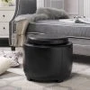 Round Storage Tray Ottoman In Black/Black - Safavieh HUD4045B 2 Round Storage Tray Ottoman In Black/Black - Safavieh HUD4045B -Safavieh Homeware 187 hud4045b room