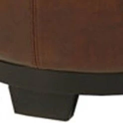 Round Storage Tray Ottoman In Black/Cordovan - Safavieh HUD4045C -Safavieh Homeware 187 hud4045c leg