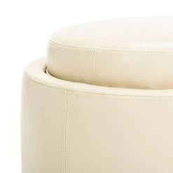 Round Storage Tray Ottoman In Black/Off White - Safavieh HUD4045D 9 Round Storage Tray Ottoman In Black/Off White - Safavieh HUD4045D -Safavieh Homeware 187 hud4045d detail