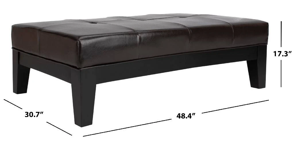 Jordan Cocktail Ottoman In Black/Brown - Safavieh HUD4066A 5 Jordan Cocktail Ottoman In Black/Brown - Safavieh HUD4066A - Image 3