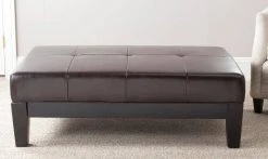 Jordan Cocktail Ottoman In Black/Brown - Safavieh HUD4066A