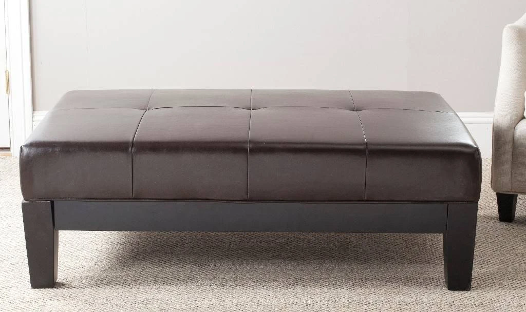 Jordan Cocktail Ottoman In Black/Brown - Safavieh HUD4066A 3 Jordan Cocktail Ottoman In Black/Brown - Safavieh HUD4066A