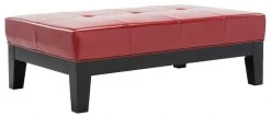 Jordan Cocktail Ottoman In Black/Red - Safavieh HUD4066R -Safavieh Homeware 187 hud4066r side