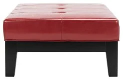 Jordan Cocktail Ottoman In Black/Red - Safavieh HUD4066R -Safavieh Homeware 187 hud4066r side2
