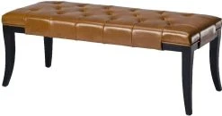 Tyler Bench In Black/ Saddle - Safavieh HUD4069C