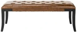Tyler Bench In Black/ Saddle - Safavieh HUD4069C -Safavieh Homeware 187 hud4069c back