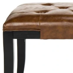 Tyler Bench In Black/ Saddle - Safavieh HUD4069C -Safavieh Homeware 187 hud4069c detail