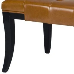 Tyler Bench In Black/ Saddle - Safavieh HUD4069C -Safavieh Homeware 187 hud4069c leg