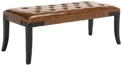 Tyler Bench In Black/ Saddle - Safavieh HUD4069C -Safavieh Homeware 187 hud4069c side