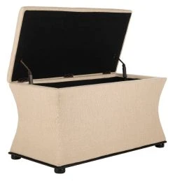 Aroura Storage Bench In Black/Beige - Safavieh HUD4071A -Safavieh Homeware 187 hud4071a side
