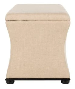 Aroura Storage Bench In Black/Beige - Safavieh HUD4071A -Safavieh Homeware 187 hud4071a side2