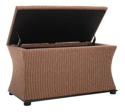 Aroura Storage Bench In Black/Brown/Cream - Safavieh HUD4071C -Safavieh Homeware 187 hud4071c side