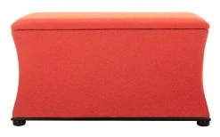 Aroura Storage Bench In Black/Orange - Safavieh HUD4071D -Safavieh Homeware 187 hud4071d front