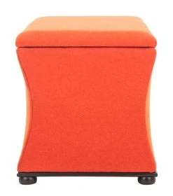 Aroura Storage Bench In Black/Orange - Safavieh HUD4071D -Safavieh Homeware 187 hud4071d side2