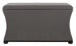 Aroura Storage Bench In Black/Grey - Safavieh HUD4071E 13 Aroura Storage Bench In Black/Grey - Safavieh HUD4071E -Safavieh Homeware 187 hud4071e front