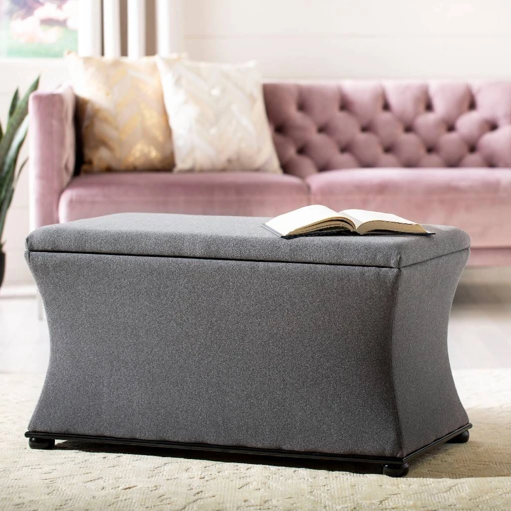 Aroura Storage Bench In Black/Grey - Safavieh HUD4071E 3 Aroura Storage Bench In Black/Grey - Safavieh HUD4071E