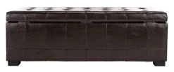 Large Manhattan Storage Bench In Brown/Black - Safavieh HUD4200A -Safavieh Homeware 187 hud4200a back